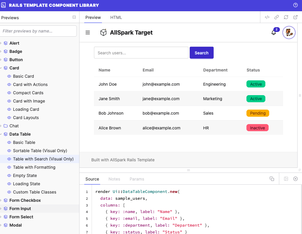 ViewComponent library with DaisyUI theming